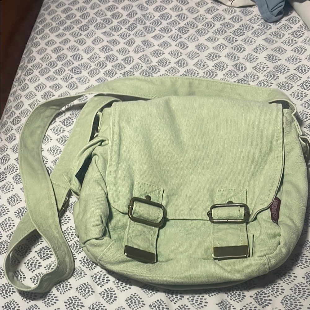 Mint Green Crossbody Bag with Buckles
